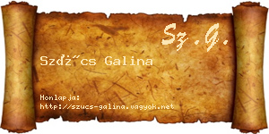 Szűcs Galina névjegykártya