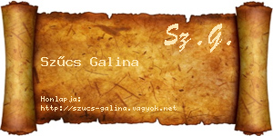 Szűcs Galina névjegykártya