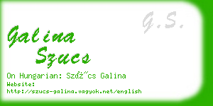 galina szucs business card